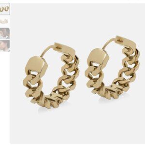 Vitaly Spatial Gold Chain Hoop Earrings